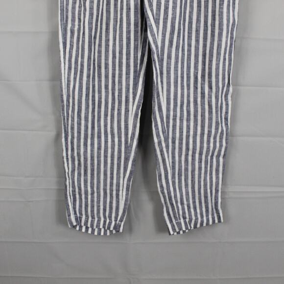 CP Shades Pants Womens XS Linen Striped White Blue Quiet Luxury Old Money Retro - Picture 3 of 11